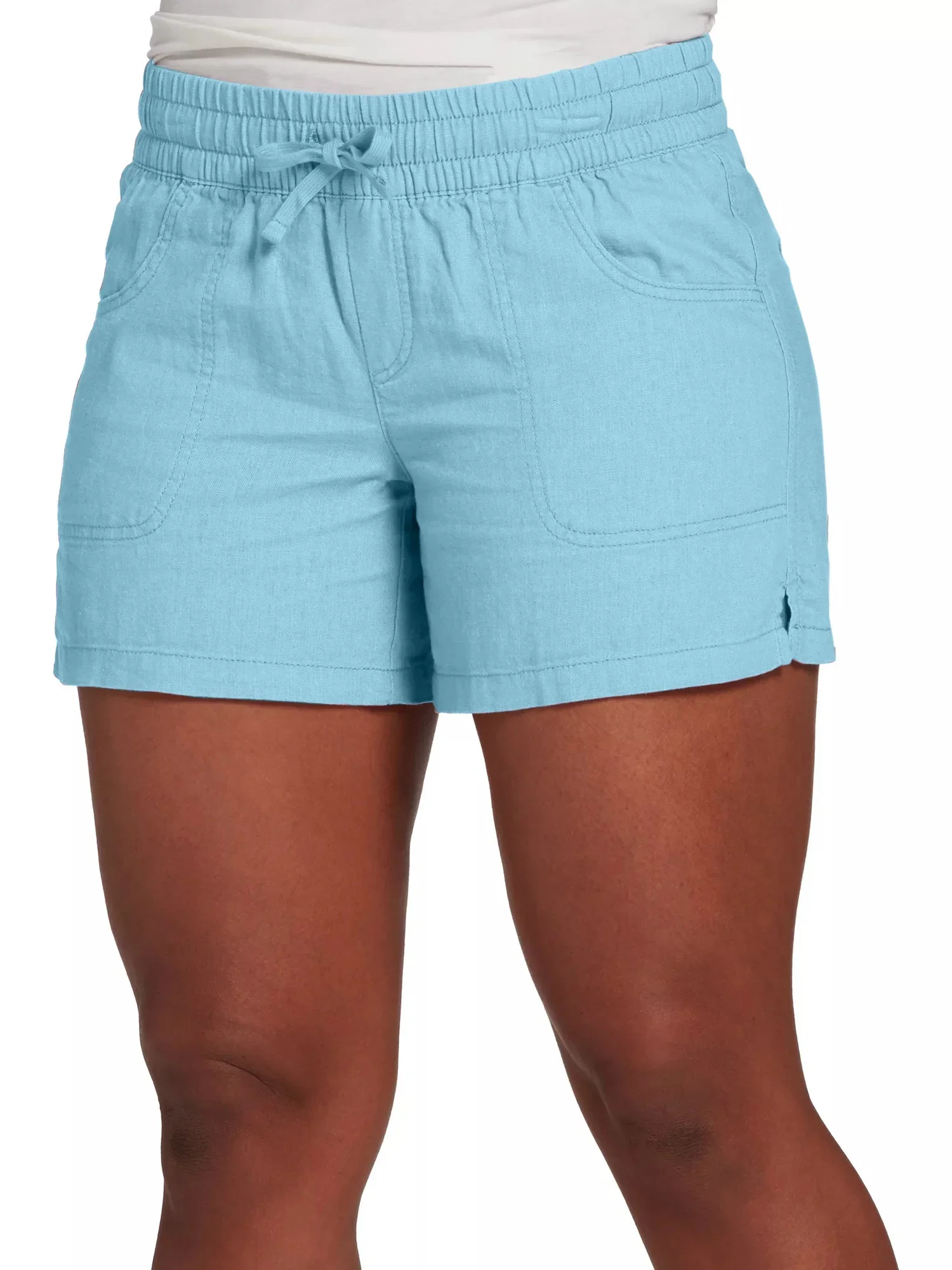 2023 S-5XL Fashion Women Summer Casual Solid Color Elastic Waist Lace Up Split Shorts Casual Short Pants - Image 3
